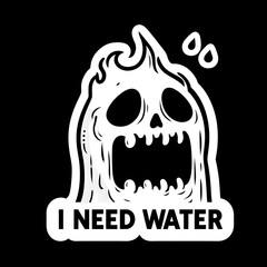 I need water Halloween sticker
