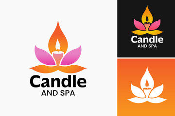 "Candle and spa logo" is a title for a design asset featuring a combination of candles and spa elements. 
