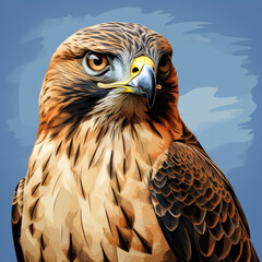 Naklejka premium Portrait of a hawk, IA generated