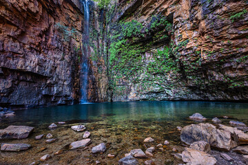 Waterfall at Emma Gorge, El Questro, West Australia, Australia - obrazy, fototapety, plakaty