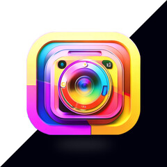 3d round Instagram logo Icon social media 3d render transparent background photo - obrazy, fototapety, plakaty