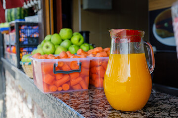 Freshly squeezed juice from a vendor at a street market