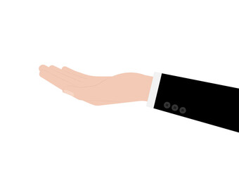 Empty Hand Holding, Receiving or Showing Something. Vector Illustration Isolated on White Background.