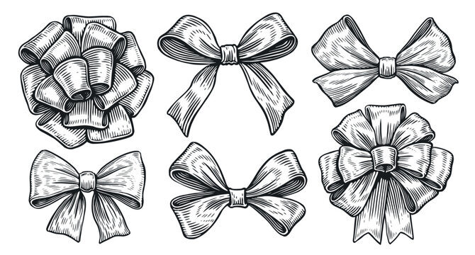 Set of cute ribbons in doodle style. Vector creative illustration of ribbons,  bows on isolated white background. Big set of hand drawn isolated frames  Stock Vector Image & Art - Alamy
