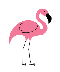 Cute flamingo. Can be used for print design, greeting cards, baby shower. Scandinavian style vector illustration.