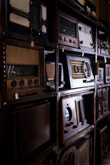 old radios in retro style