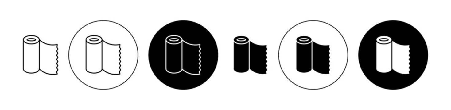 Foil roll symbol set. Aluminum or plastic film icon for ui designs.