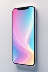 modern smart phone mockup with gradient background modern smartphone mockup with gradient background 3d rendering of a mobile phone with a white screen