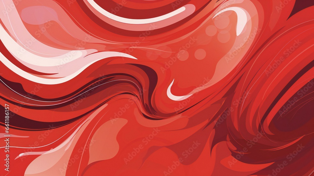 Wall mural abstract red swirl background