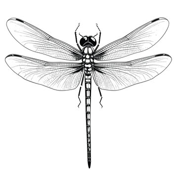 Hand Drawn Sketch Dragonfly Insect Illustration