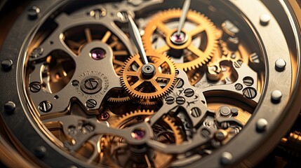 Watch close up gear, inside your watch, engineering