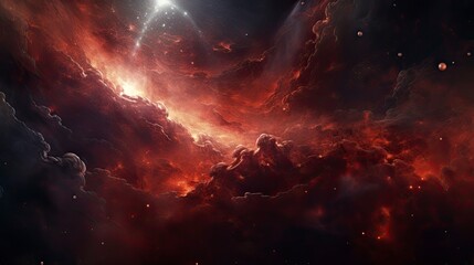 Space red nebula
