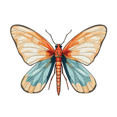 Hand Drawn Flat Color Mantisfly Illustration