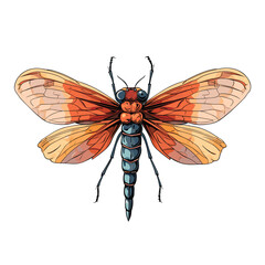 Hand Drawn Flat Color Mantisfly Illustration