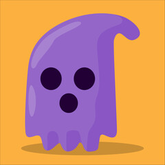 purple ghost on an orange background