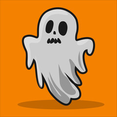ghost on orange background