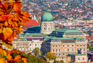Royal palace of Buda in autumn, Budapest, Hungary - obrazy, fototapety, plakaty