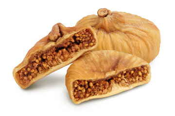 dried fig isolated on white background with clipping path and full depth of field