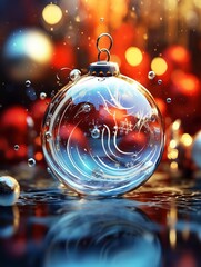 merry christmast background ball, generative ai