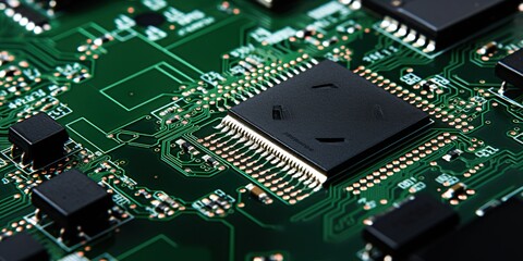 High-quality, detailed image of the circuit board of a yet-to-be-released revolutionary tech device , concept of Cutting-edge technology