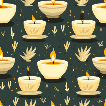 Candles cartoon repeat pattern