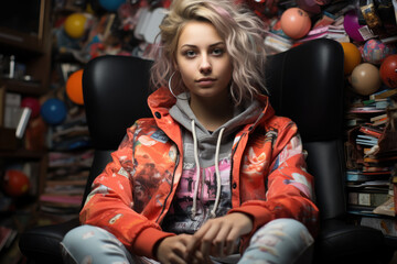 A teenager challenging gender stereotypes by pursuing a non-traditional hobby, showcasing the breaking of gender norms. Concept of gender equality. Generative Ai.