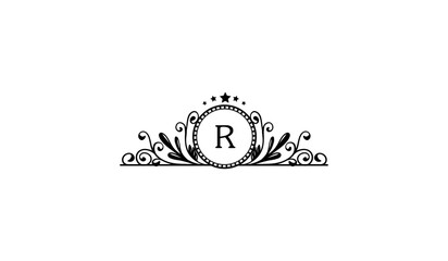 Vintage and luxury logo template R