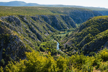 Landscape with a valley of Krupa river in Croatia