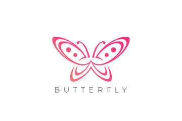 Butterfly Logo Elegant Beauty Fashion Luxury Jewelry Design Vector template. Cosmetics Brand Logotype concept icon. - 661191951