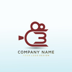 media company C3 vector logo design