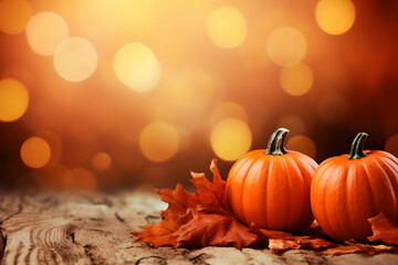 Herbstlicher Hintergrund mit Herbstblätter und Kürbisse
