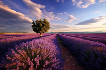 blooming lavender. Generative AI