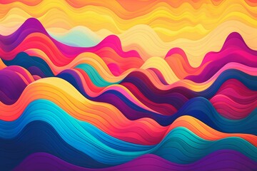 Vibrant undulating backdrop with flowing waves. Generative AI
