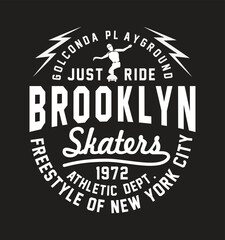 Obraz premium vector illustration of new york city and skateboard. t shirt graphics