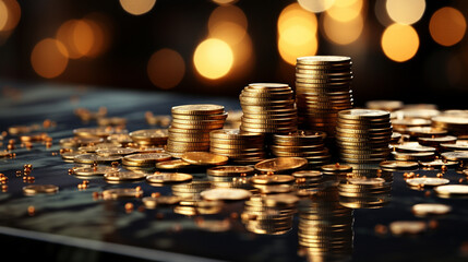 gold bitcoin on black background. cryptocurrency concept