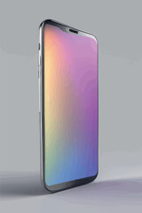 3d render of smart phone with blank screen. 3d render of smart phone with blank screen. smartphone with colorful screen