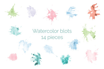 Watercolor splash line blots to save in a brush