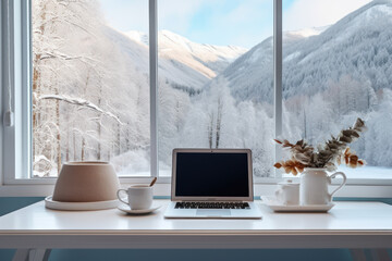 home office on winter