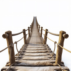 Obraz premium rope bridge isolated on white background, AI Generative.
