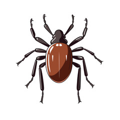 Hand Drawn Flat Color Tick Insect Illustration
