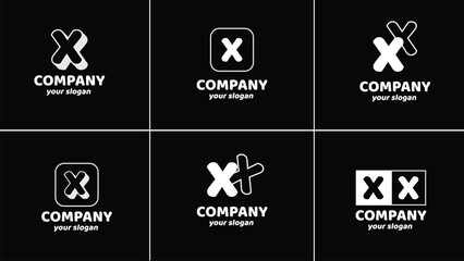 Letter X Pack Funny Logo Alphabet