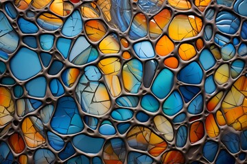 seamless pattern with  stained glass tiles