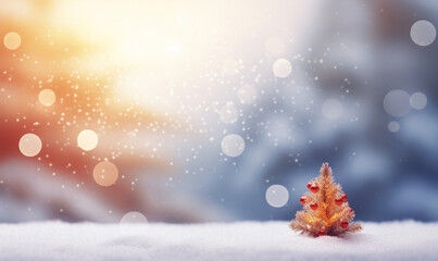 Obraz na płótnie Canvas snow on in snow light and Christmas tree leaf background