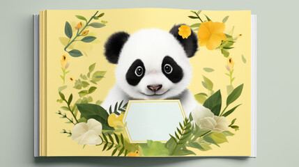 Obraz premium A book with a picture of a panda bear
