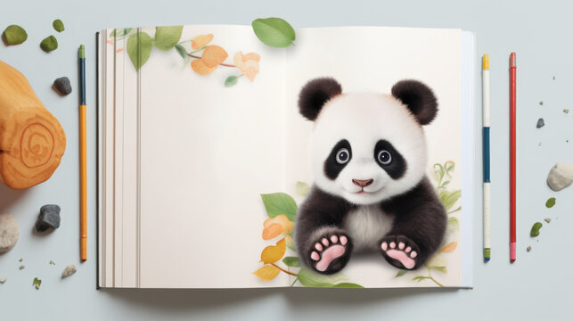 A book with a picture of a panda bear
