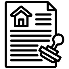 Building Permit Outline Icon
