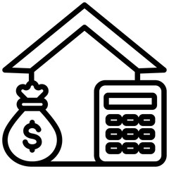 Building Budget Outline Icon