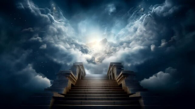 stair on cloud in heaven video background looping for live wallpaper 