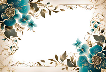 Luxury background with floral pattern on white background
