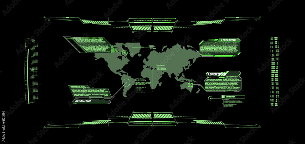 Poster high tech bars and frames. cyberpunk frames and icons damage and system failure. vector illustration
